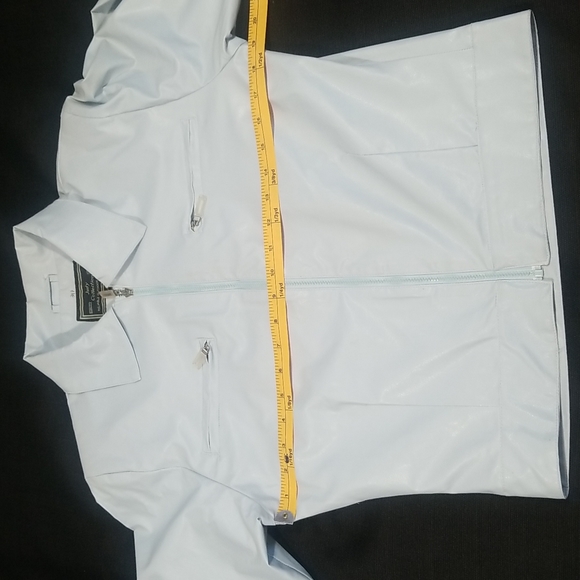 Judy Collection Faux Leather Light Baby Blue Zippered Jacket. M - Picture 11 of 12